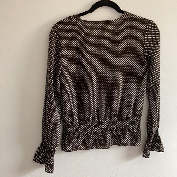 Ann Taylor XSP Bell Sleeve Polka Dotted Elastane Long Sleeve - Picture 12 of 15